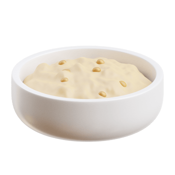 3D Delicious Porridge In White Bowl png