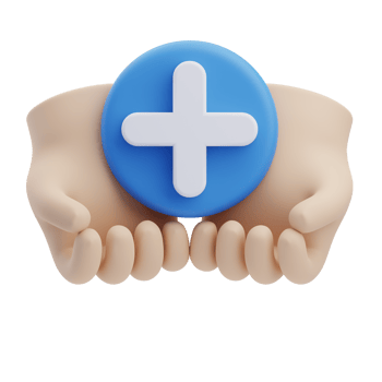 3D Healthcare Support Symbol in Hands png