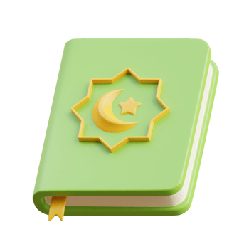 3D Green Islamic Book Concept Illustration png