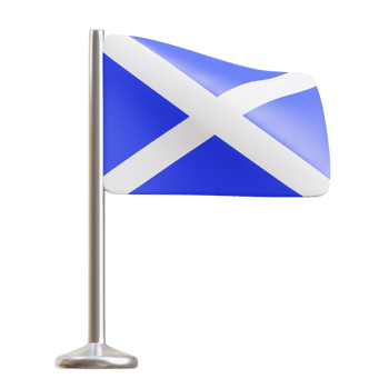3D Waving Scotland National Flag Icon png