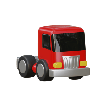 3D Red Semi Truck Transportation Illustration png