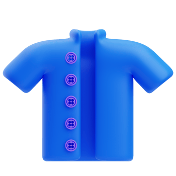 3D Blue Shirt With Buttons png