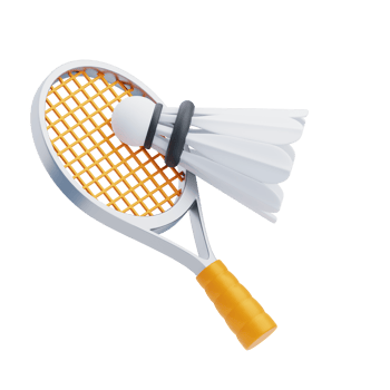 3D Badminton Racket With Shuttlecock Icon png