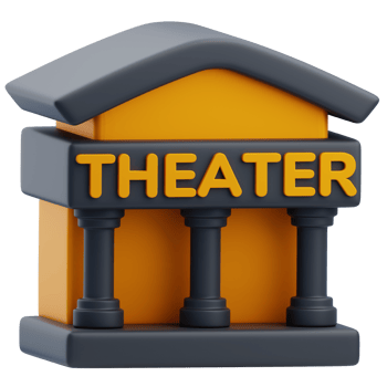3D Theater Icon for Entertainment Usage png