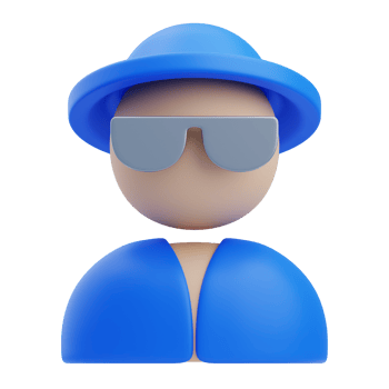 3D Tourist Character With Sunglasses png