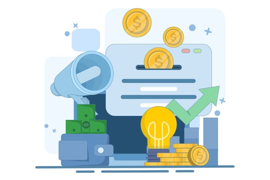 Business process and analyst concept, goals and objectives, Data analyst analyzes, explores and develops big data. business plan, finance, marketing, investment, flat illustration. vector