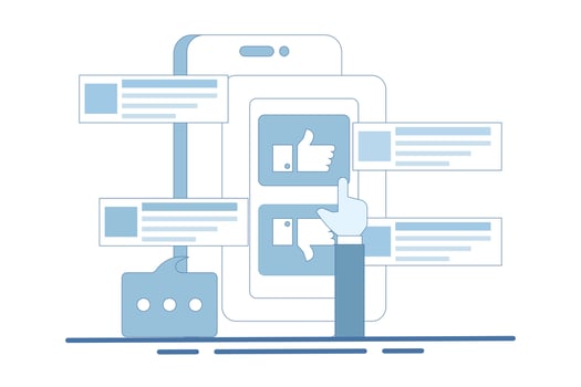 Feedback and survey concepts. User Experience, Giving positive feedback, choosing an emoji to indicate satisfaction rating, and filling out a survey form. vector