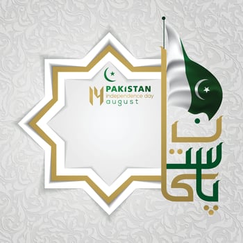 Pakistan Happy Independence Day 14 of August Background Design vector