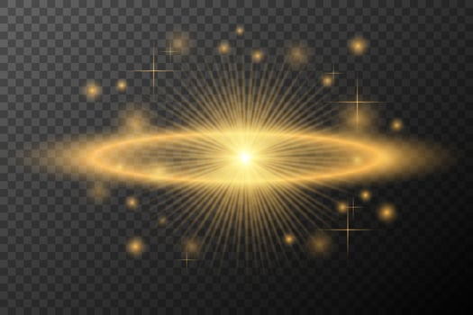 golden light rays on background vector
