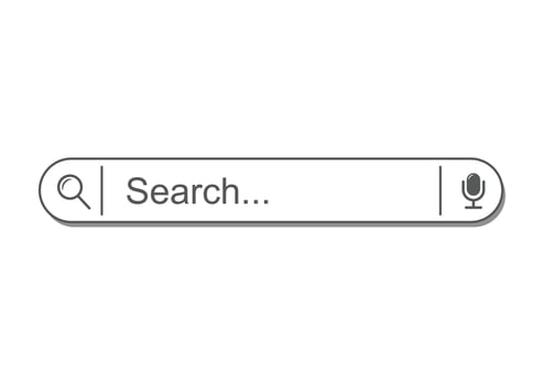 Search box with audio record flat design isolated on white background vector