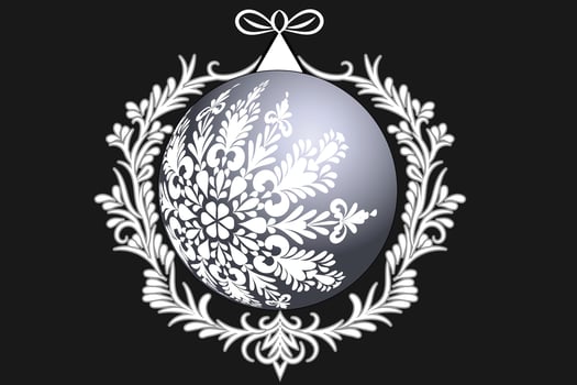 3d Christmas ornament ball with black background vector