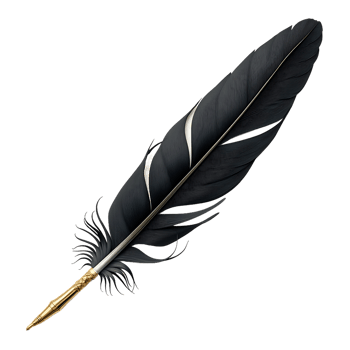 Black quill pen isolate on transparency background png
