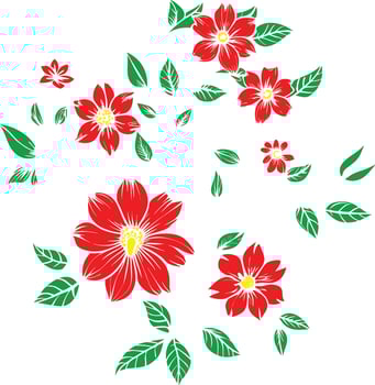 flowers on white background seamless pattern vector