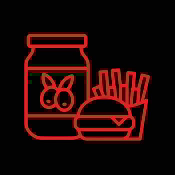 Black and Red Line Style Fast Food Restaurant Logo. vector