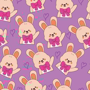 seamless pattern cartoon bunny. cute animal wallpaper for fabric print, gift wrap paper vector