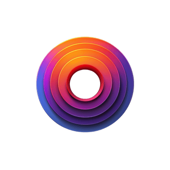 a colorful circular logo with a spiral pattern png