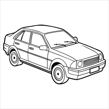 Illustration of Realistic Car Outline. vector