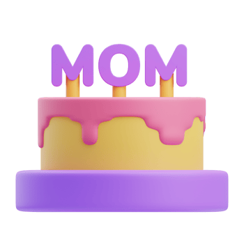 3D Mother's Day Cake with Mom Topper png