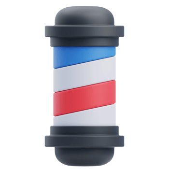 3D Classic Barber Pole Icon Illustration png