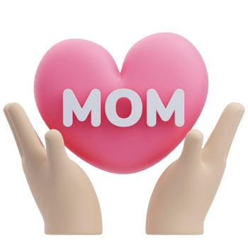 3D Heart Hands Mom Mother's Day png