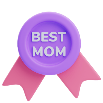 3D Best Mom Award Badge For Mother's Day png