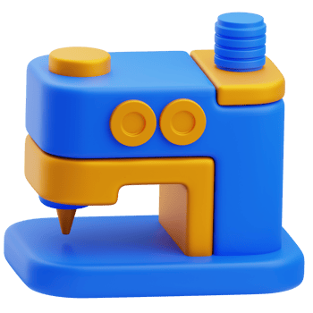 3D Colorful Sewing Machine Model png