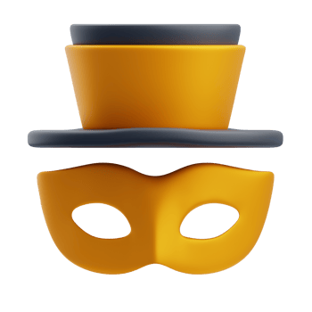 3D Carnival Magician Hat And Mask Icon png