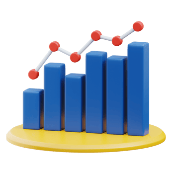 3D Business Growth and Analytics Visualization png