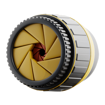 3D Camera Shutter Aperture Close-Up png