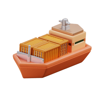 3D Cargo Ship Model for Logistics png