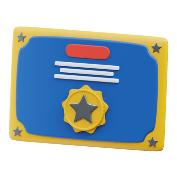 3D Business Achievement Reward Certificate png