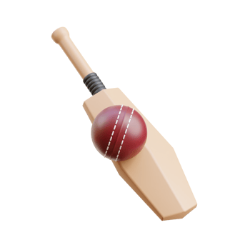 3D Cricket Bat And Ball United Kingdom png