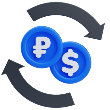 3D Currency Exchange Arrows Blue Coins png