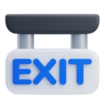 3D Immigration Exit Sign With Blue Text png