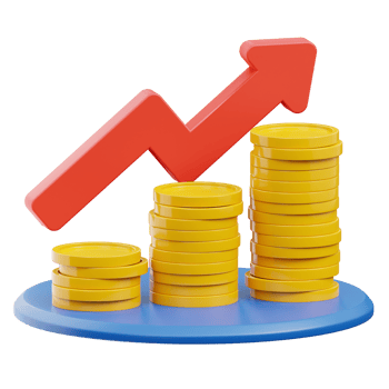3D Financial Growth And Profit Analysis Illustration png