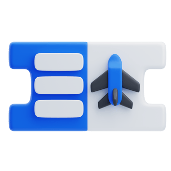 3D Flight Ticket Concept For Immigration Travel png