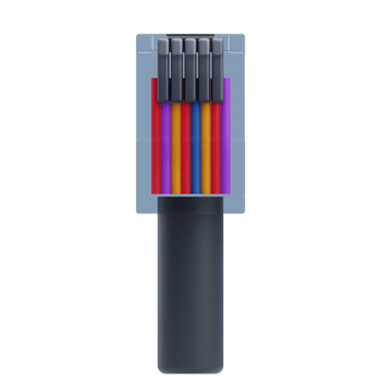 3D LAN Cable With Colored Wires png