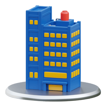 3D Modern Office Building Model for Business png