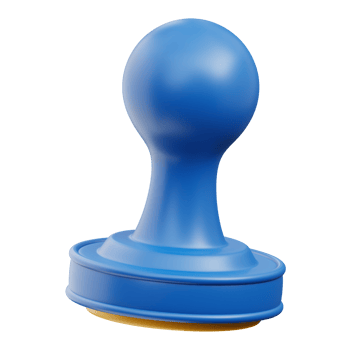 3D Blue Business Approval Stamp Model png