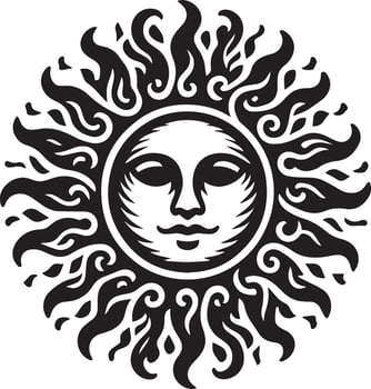 Sun tattoo design vector
