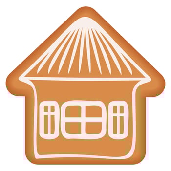 Christmas gingerbread house with icing pattern vector