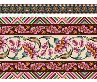seamless beautiful wallpaper cards border design floral leaf vintage ornament Victorian geometric ethnic print paisley pattern vector