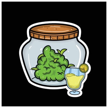 Margarita Flavor and Herbal Leaf Inside Jar. For logo, label, packaging and product branding vector
