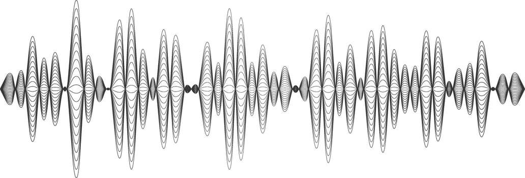 Abstract sound wave visualization showing audio signal flow. Perfect for projects related to music, sound design, podcasts, and audio technology vector