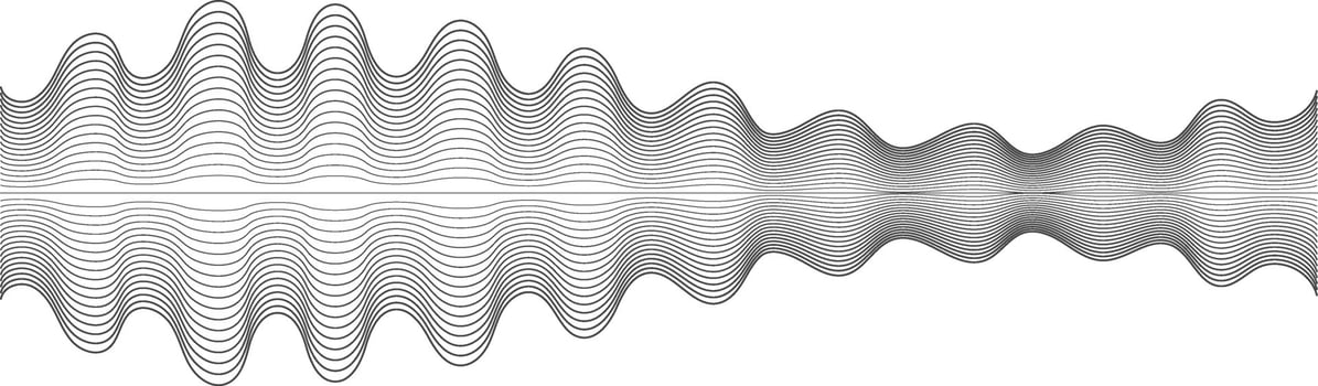 Abstract wave pattern is forming a symmetrical shape, ideal as a design element for projects related to sound, music, vibrations, or technology vector