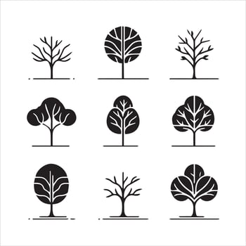 Tree icons set vector