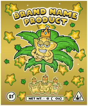 Star Fruit Strain In Herbal Leaf and Brand Name Product Packaging. For Product, Label, Business and Brand Product. Vectors Illustrations.