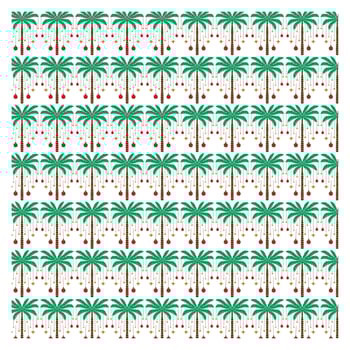 Green and White Palm Trees Christmas Pattern vector