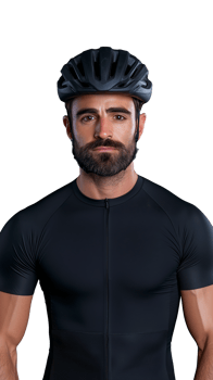 Male cyclist with black helmet isolated on transparent background png
