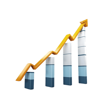 Isolated Rising Arrow Graphic for Business Success png